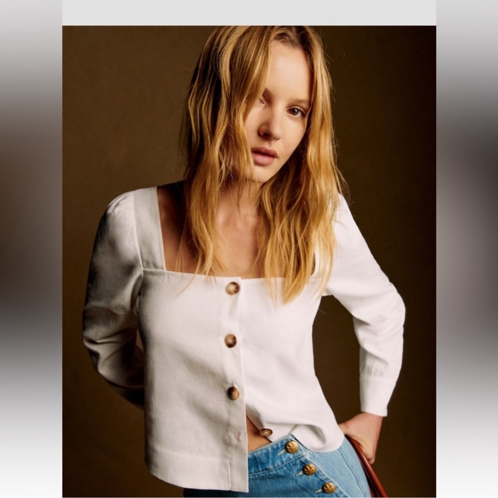 Sezane White Lorenza Blouse - Picture 4 of 9